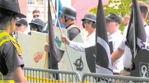 White supremacists at a rally in Charlottesville, Virginia, on August 11 and 12