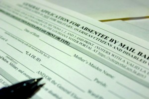 A Louisiana absentee ballot request form.